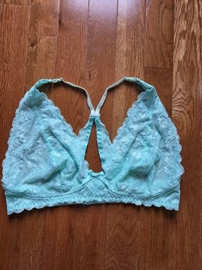 Lace Bralette with Racerback - Aqua